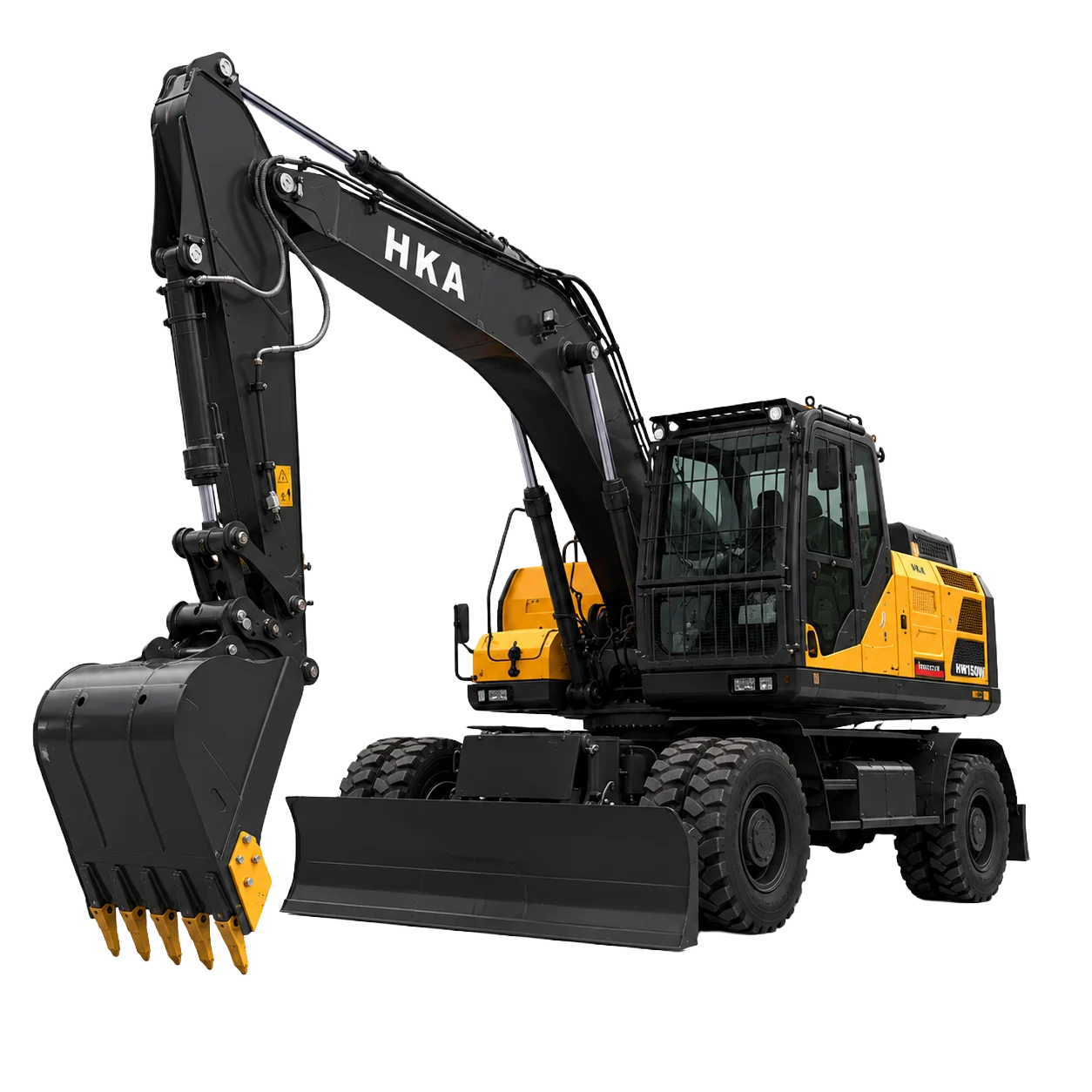 HKA 65W-AF wheeled excavator for construction and earthmoving